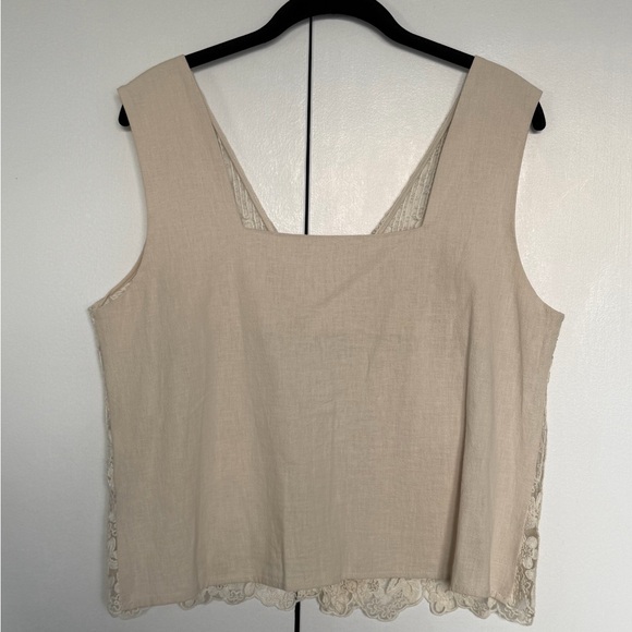 Zara Cream Floral Lace Vest L - Picture 2 of 3